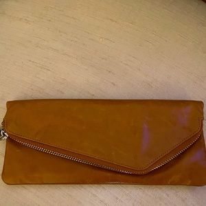 Hobo foldover leather clutch